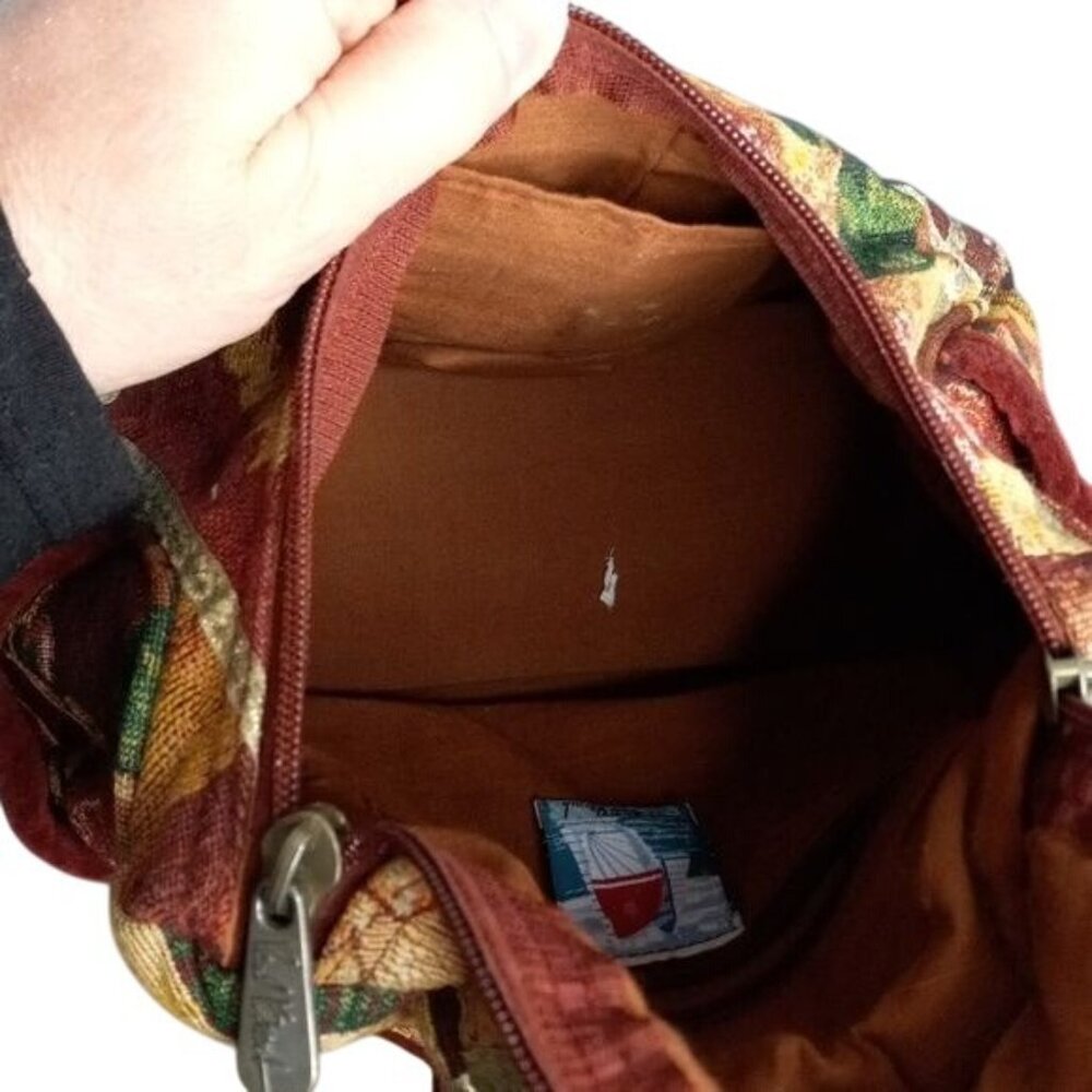 Paul Brent Backpack Bag Floral Tapestry Double Straps Top Handle - Picture 12 of 12